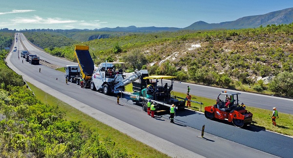 National roads being upgraded using recycled truck tyres